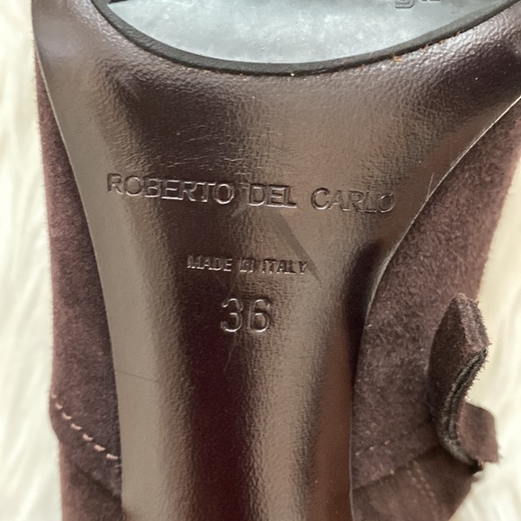 Roberto Del Carlo Brown Suede Heeled Booties - Picture 9 of 9